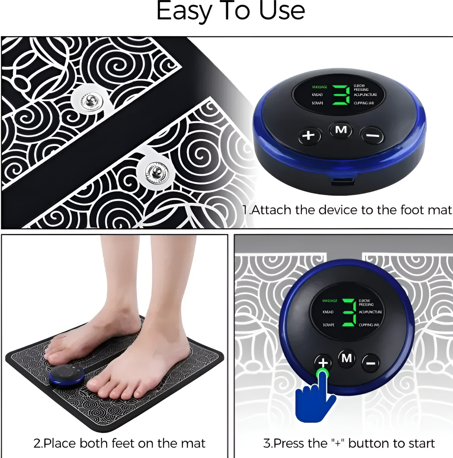 EMS Foot Massager Electric Mat Portable Folding Feet Massage